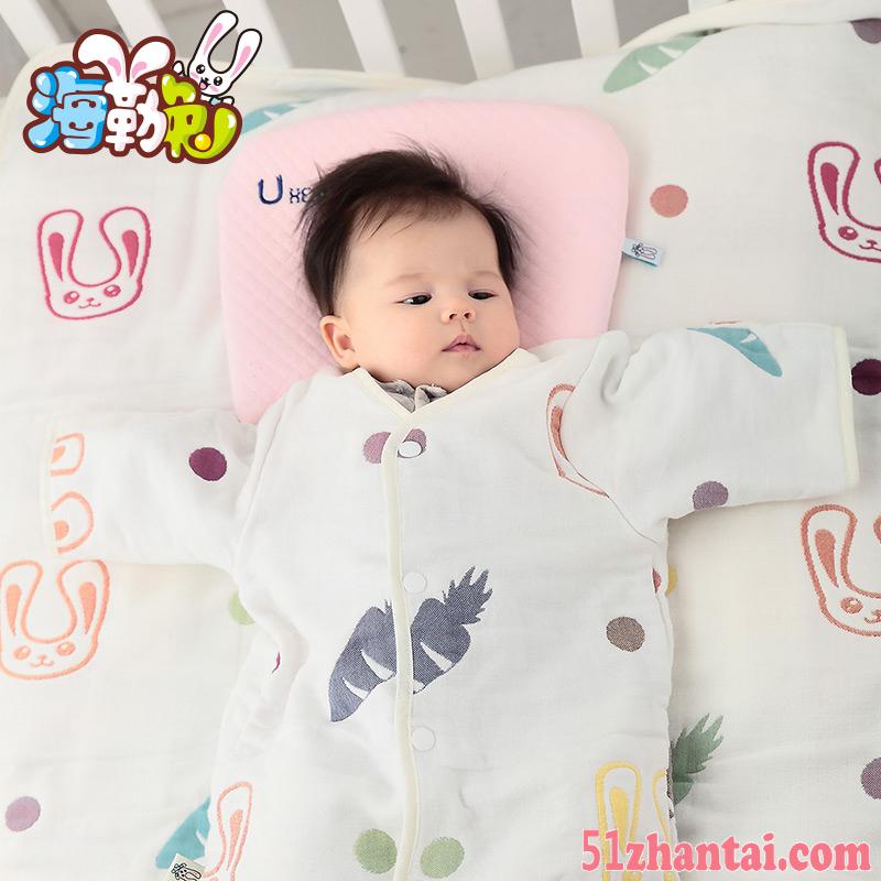 新生婴儿宝宝儿童睡袋 六层棉纱布防踢被 可调节长度四-图1