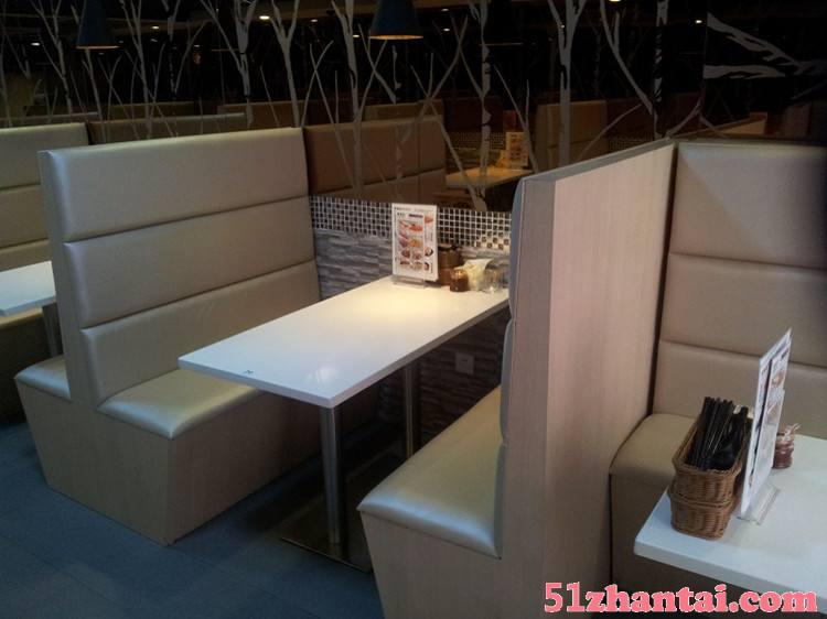 天津创意餐饮家具皮革沙发卡座，奶茶店卡座沙发-图3