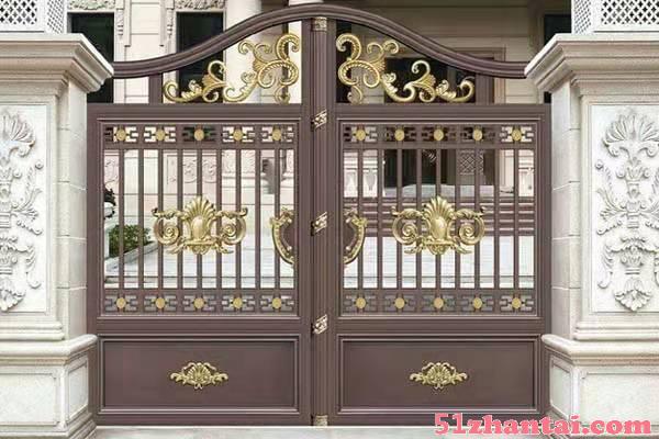 天津铝艺庭院门，别墅铝艺大门，铝艺护栏围栏-图2