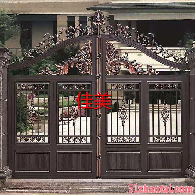 天津庭院围栏护栏大门，天津铝艺庭院门，铁艺围栏加工-图2