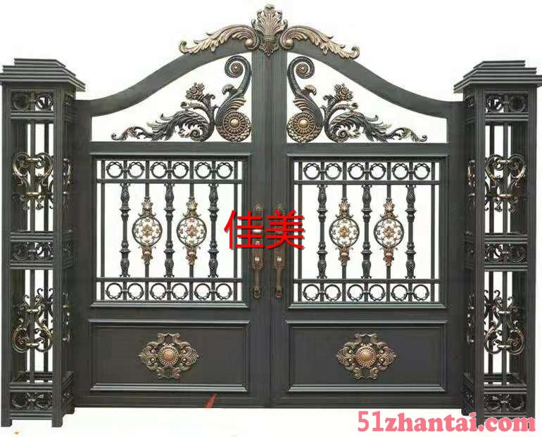 天津庭院围栏护栏大门，天津铝艺庭院门，铁艺围栏加工-图4
