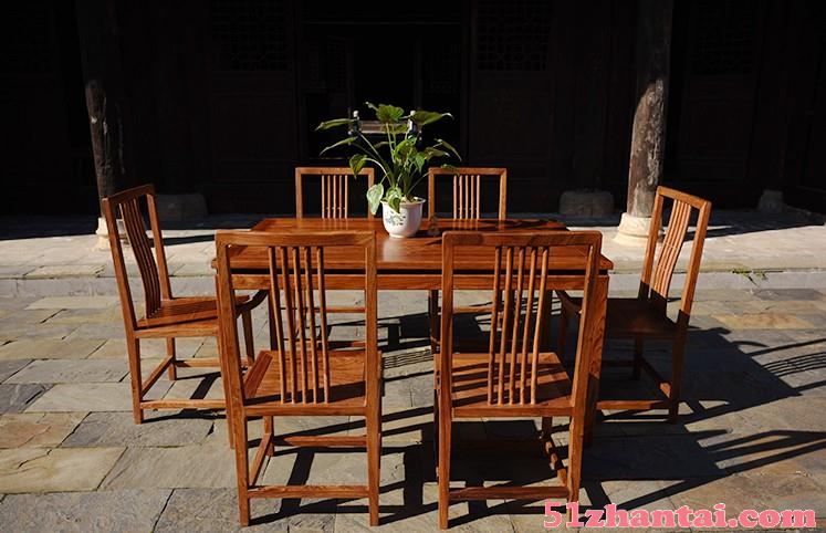 湖北武汉（香港二木)新中式红木实木家具餐桌-图1