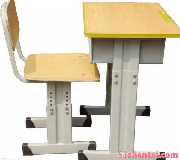 双面贴防火板的榉木色升降课桌椅-图2